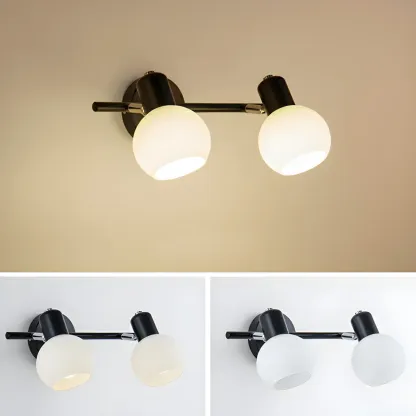 Round Modern Vanity Light with Elegant Glass Shades Image - 18