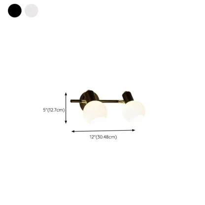 Round Modern Vanity Light with Elegant Glass Shades Image - 22