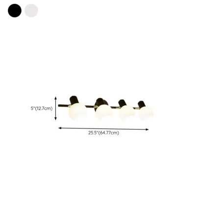 Round Modern Vanity Light with Elegant Glass Shades Image - 24