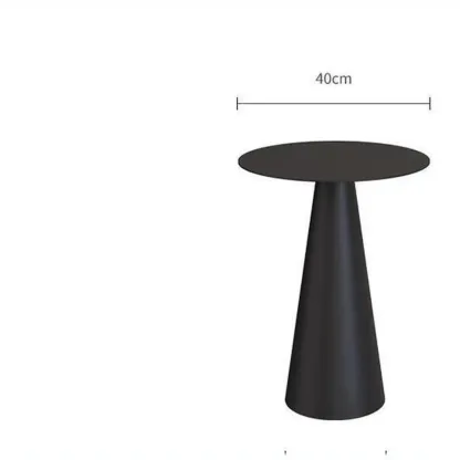 Minimalist Black Iron Round Metal End Table for Living Room Image - 7