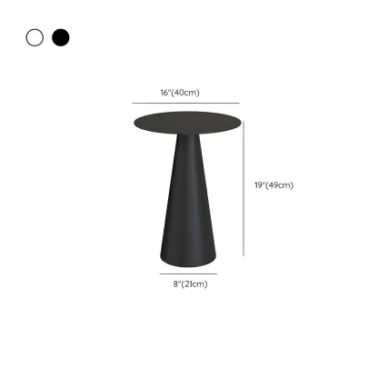 Minimalist Black Iron Round Metal End Table for Living Room #size