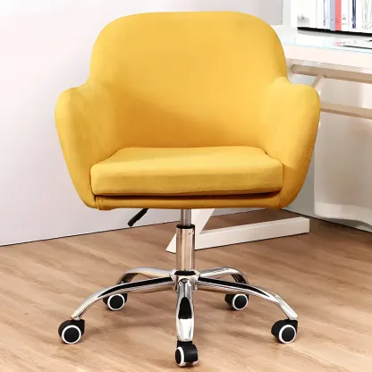 Low-back Green Fabric Swivel Office Chair with Arm Image - 3