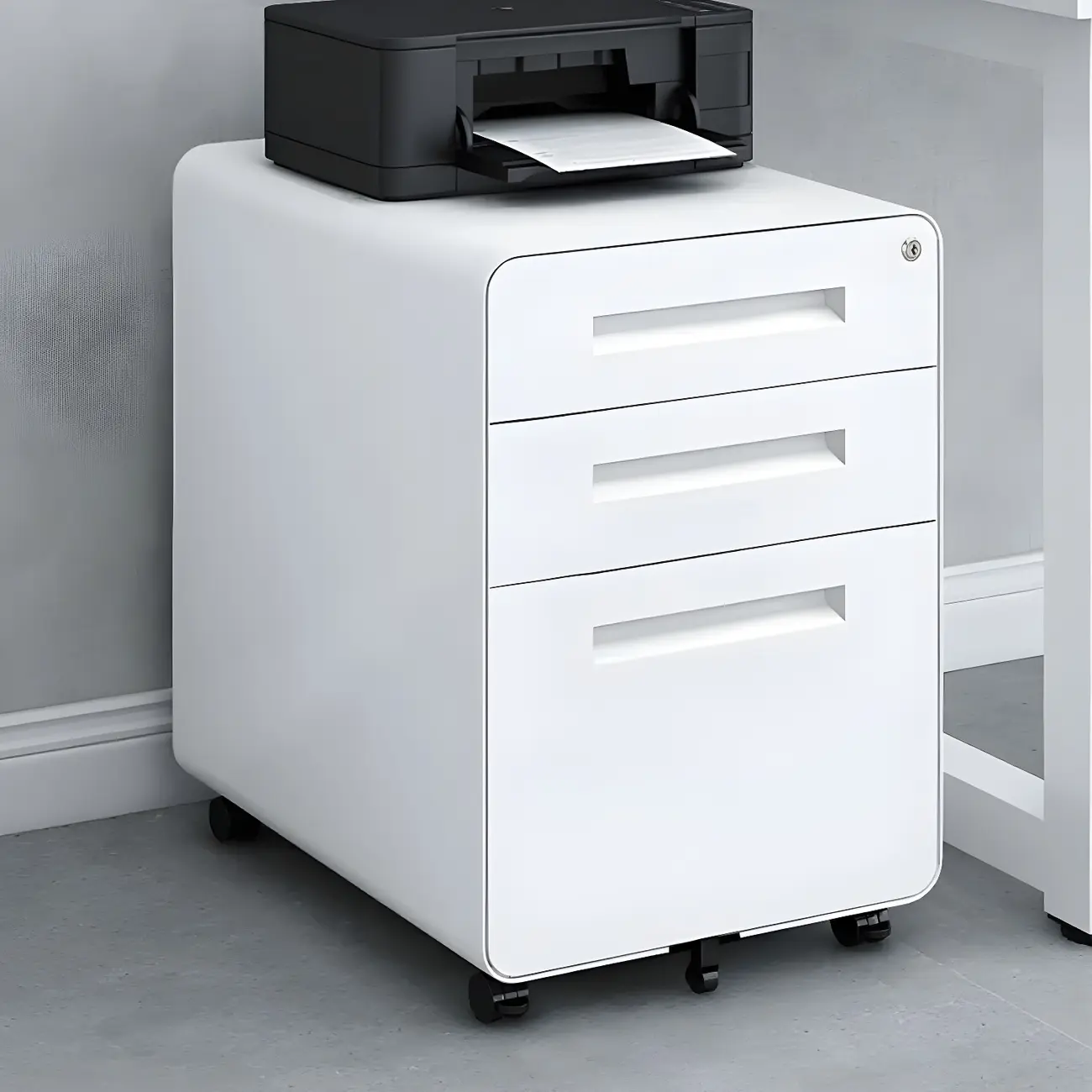 Traditional Steel Vertical File Cabinet with Wheels for Home Office Image - 1 | homeyfad