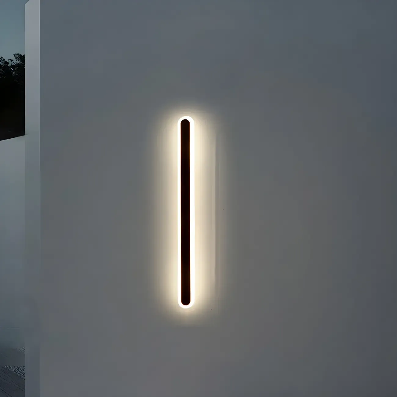 Modern Slim Oval Natural Light LED Outdoor Wall Light - HomeyFad