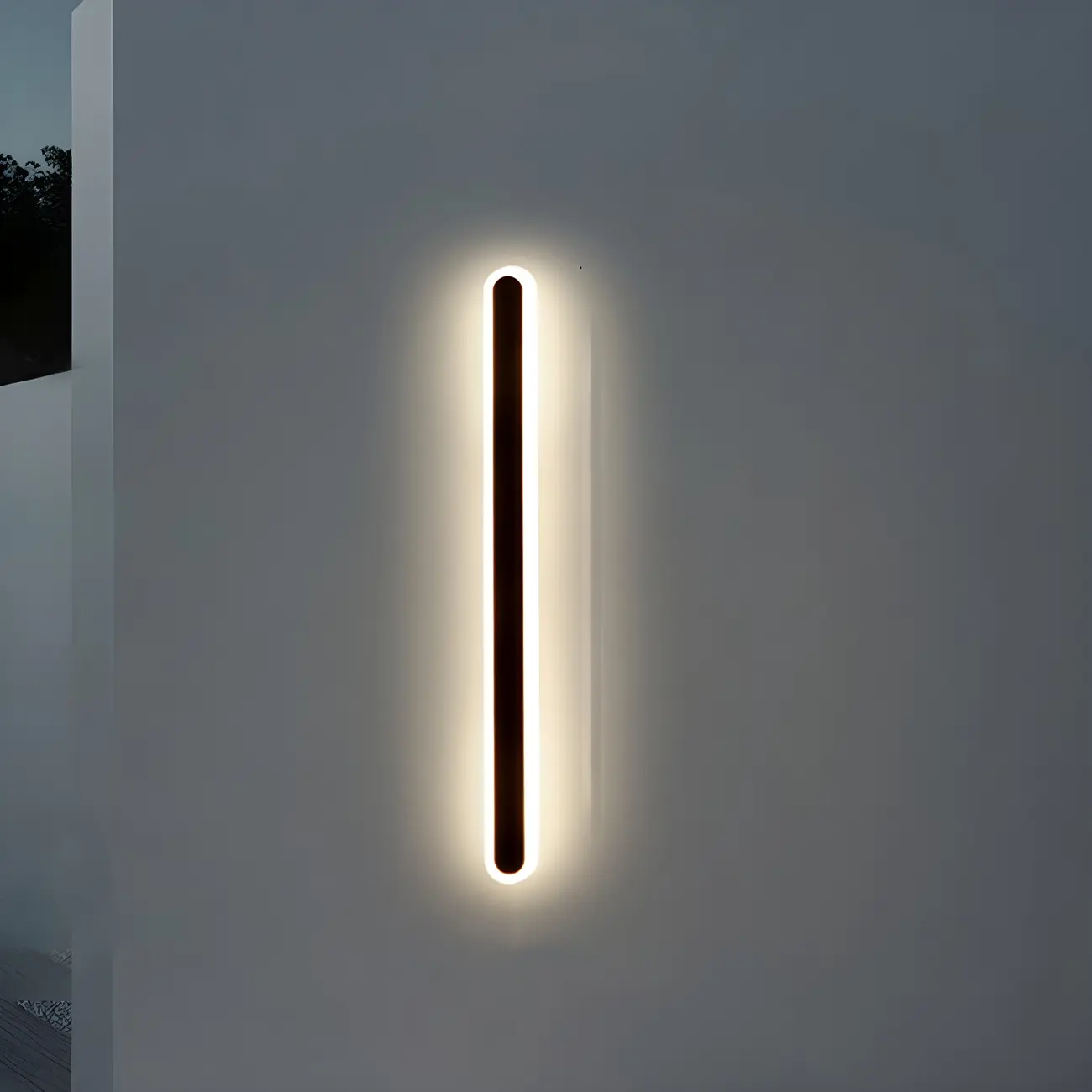 Modern Slim Oval Natural Light LED Outdoor Wall Light | homeyfad