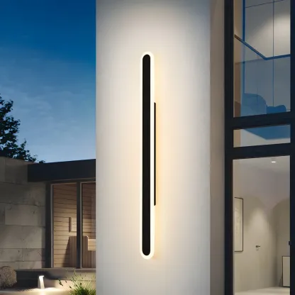 Modern Slim Oval Natural Light LED Outdoor Wall Light