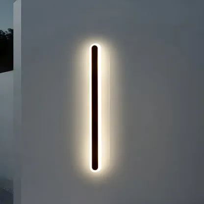 Modern Slim Oval Natural Light LED Outdoor Wall Light