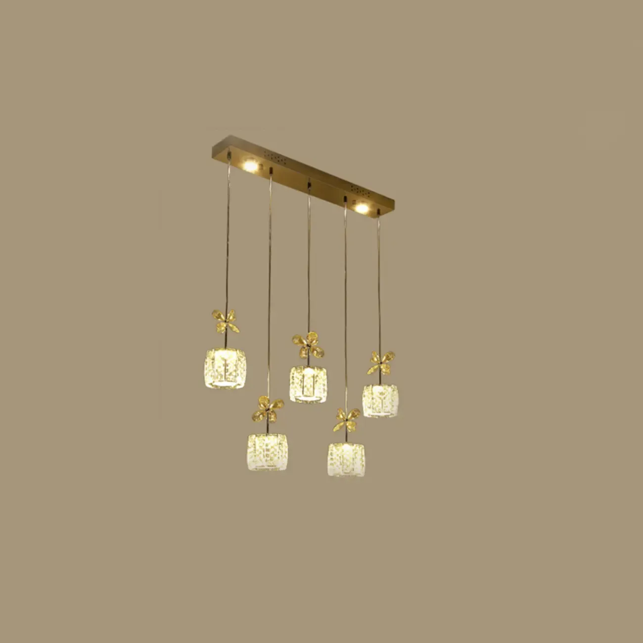 Elegant Modern Crystal Island Hanging Light Image - 5