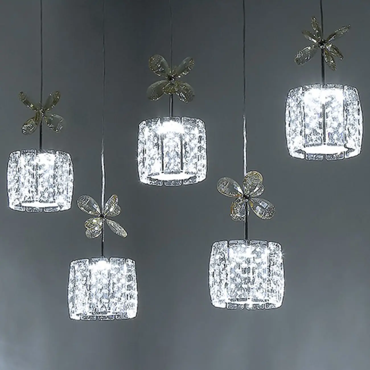 Elegant Modern Crystal Island Hanging Light Image - 7 | homeyfad