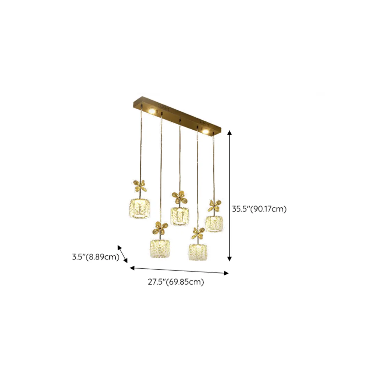 Elegant Modern Crystal Island Hanging Light Image - 10 | homeyfad