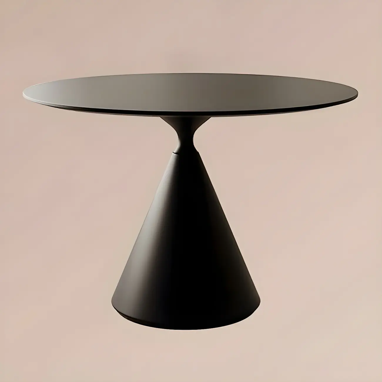 Round Stone Top Dining Table with Metal Base for Small Space Image - 2 | homeyfad