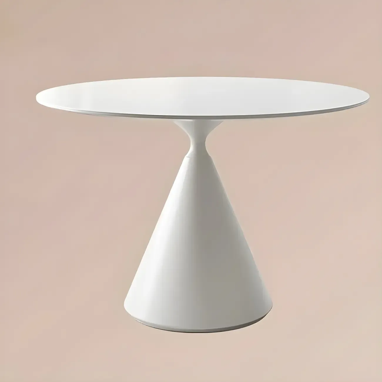 Round Stone Top Dining Table with Metal Base for Small Space Image - 3