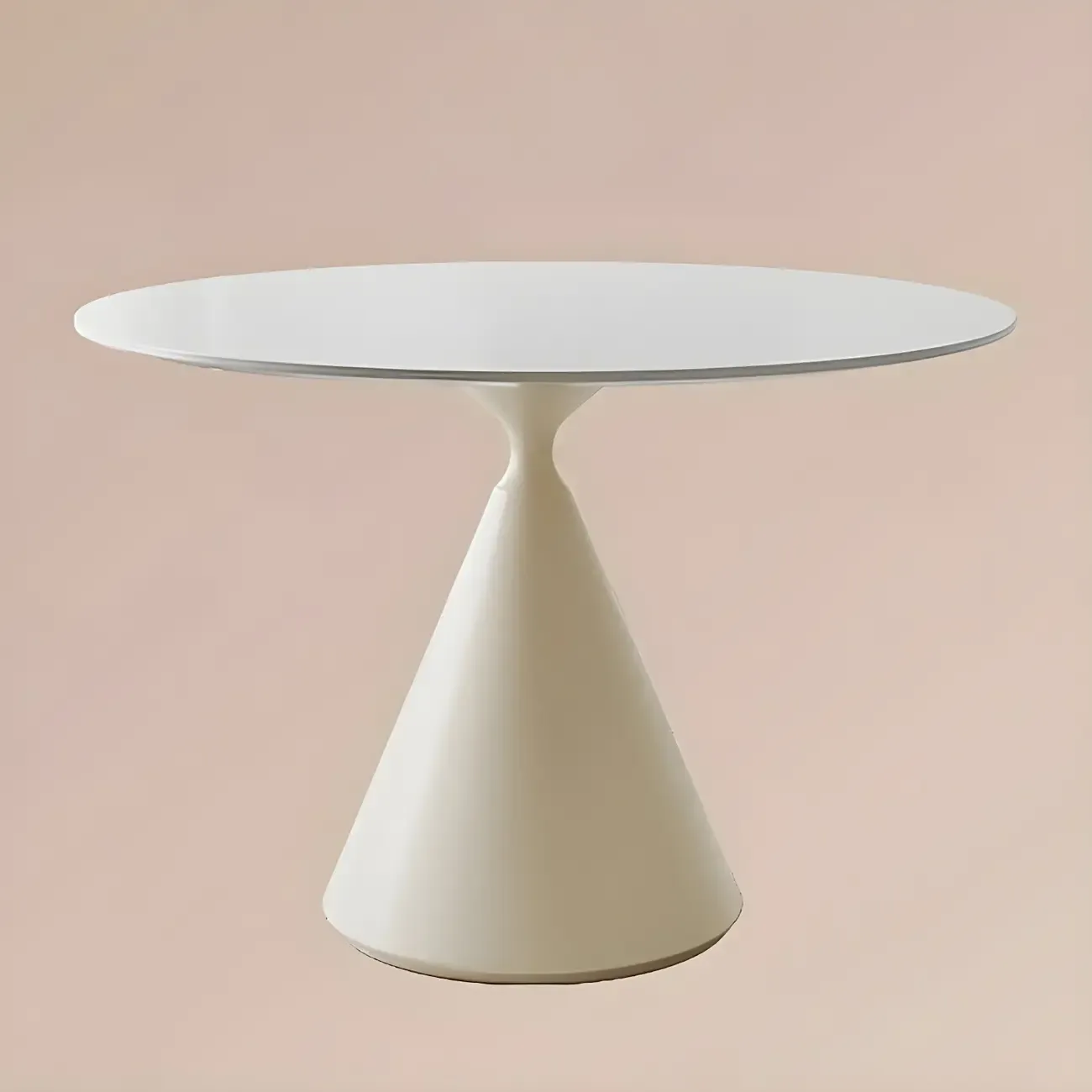 Round Stone Top Dining Table with Metal Base for Small Space Image - 5