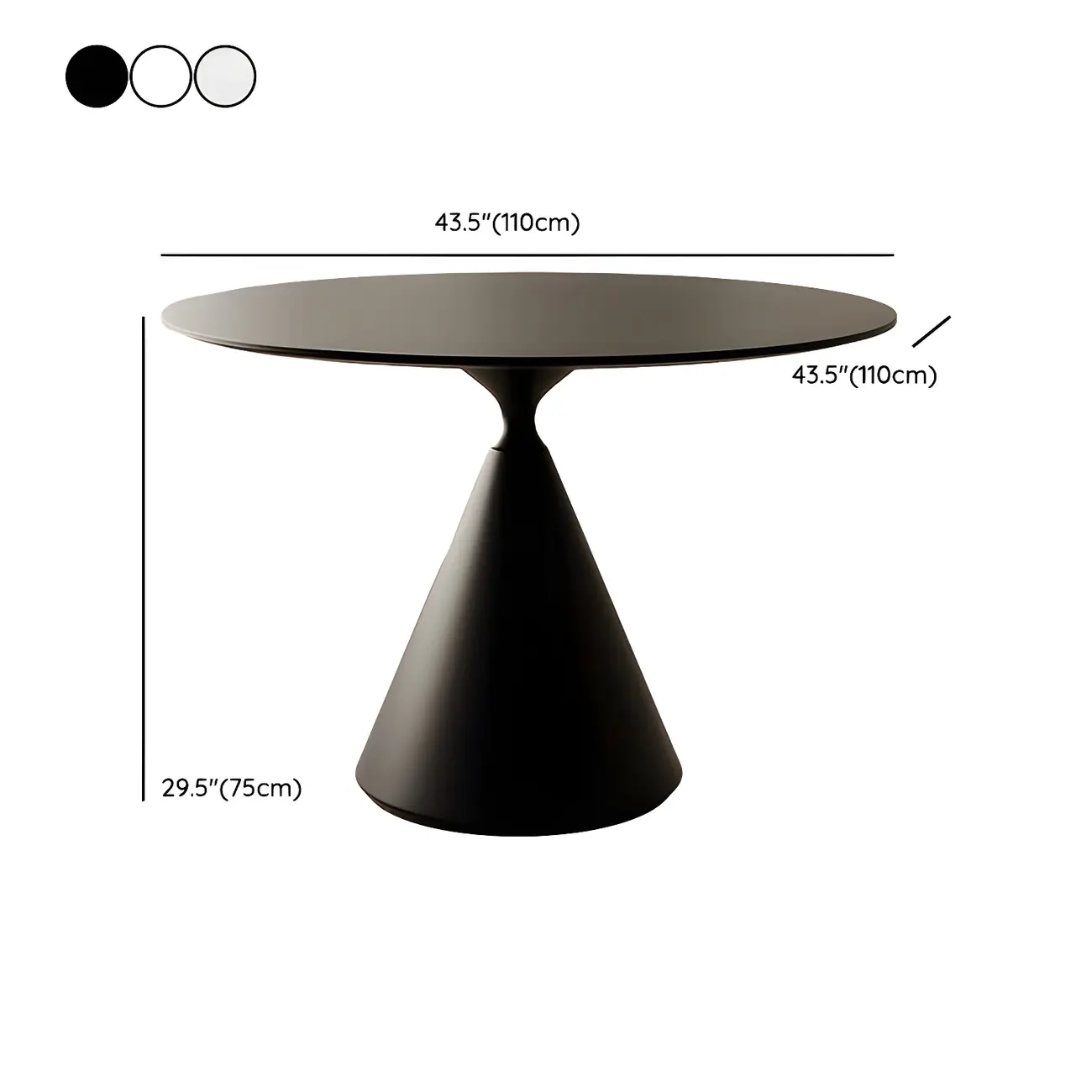 Round Stone Top Dining Table with Metal Base for Small Space Image - 16 | homeyfad