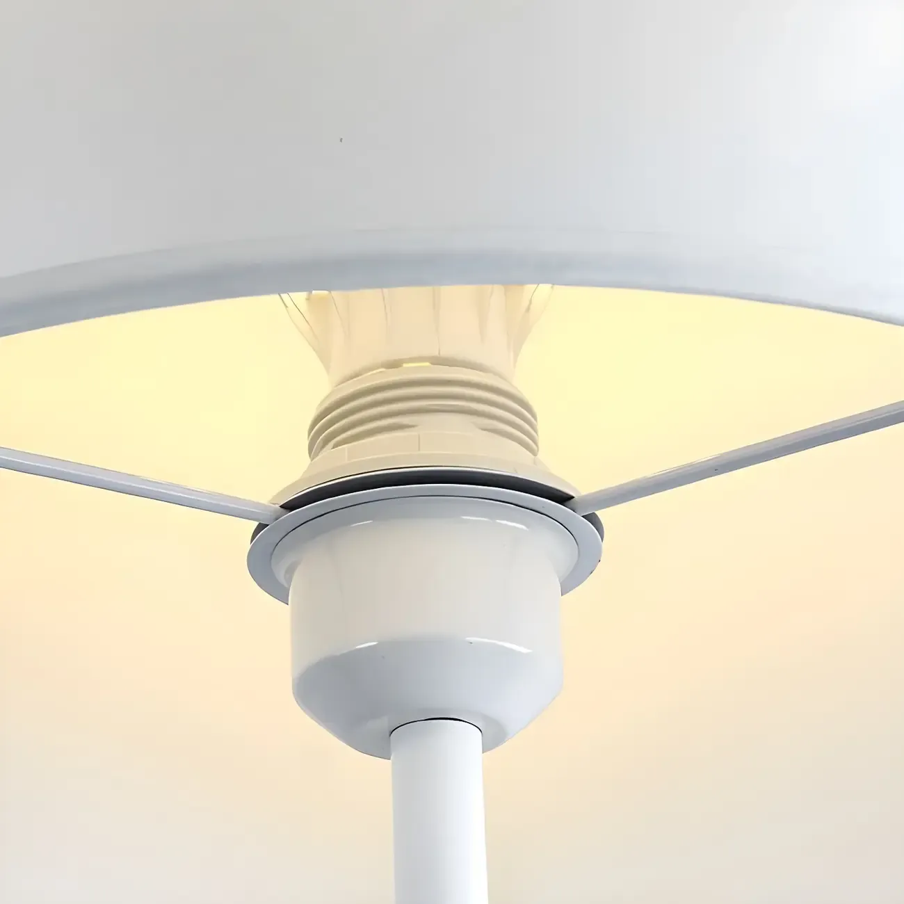 55" Modern Fabric Barrel Black Metal Floor Lamp Image - 10