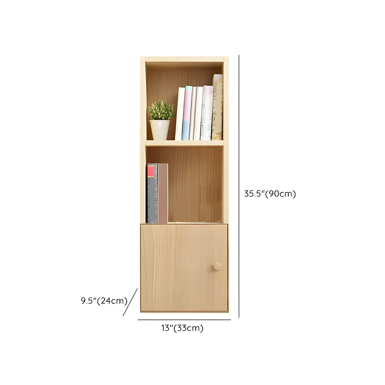 Contemporary Wood 5-Tier Natural Vertical Bookcase Image - 21
