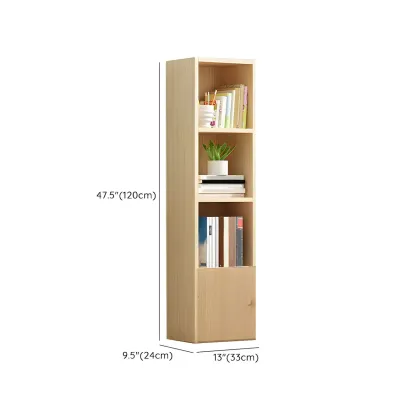 Contemporary Wood 5-Tier Natural Vertical Bookcase Image - 25
