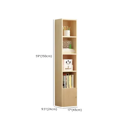 Contemporary Wood 5-Tier Natural Vertical Bookcase Image - 31