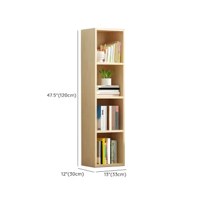 Contemporary Wood 5-Tier Natural Vertical Bookcase Image - 44