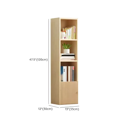 Contemporary Wood 5-Tier Natural Vertical Bookcase Image - 45