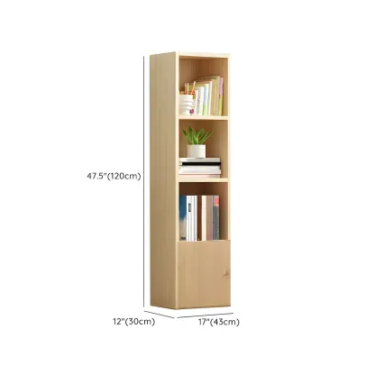 Contemporary Wood 5-Tier Natural Vertical Bookcase Image - 47