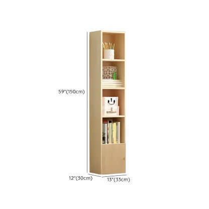 Contemporary Wood 5-Tier Natural Vertical Bookcase Image - 49