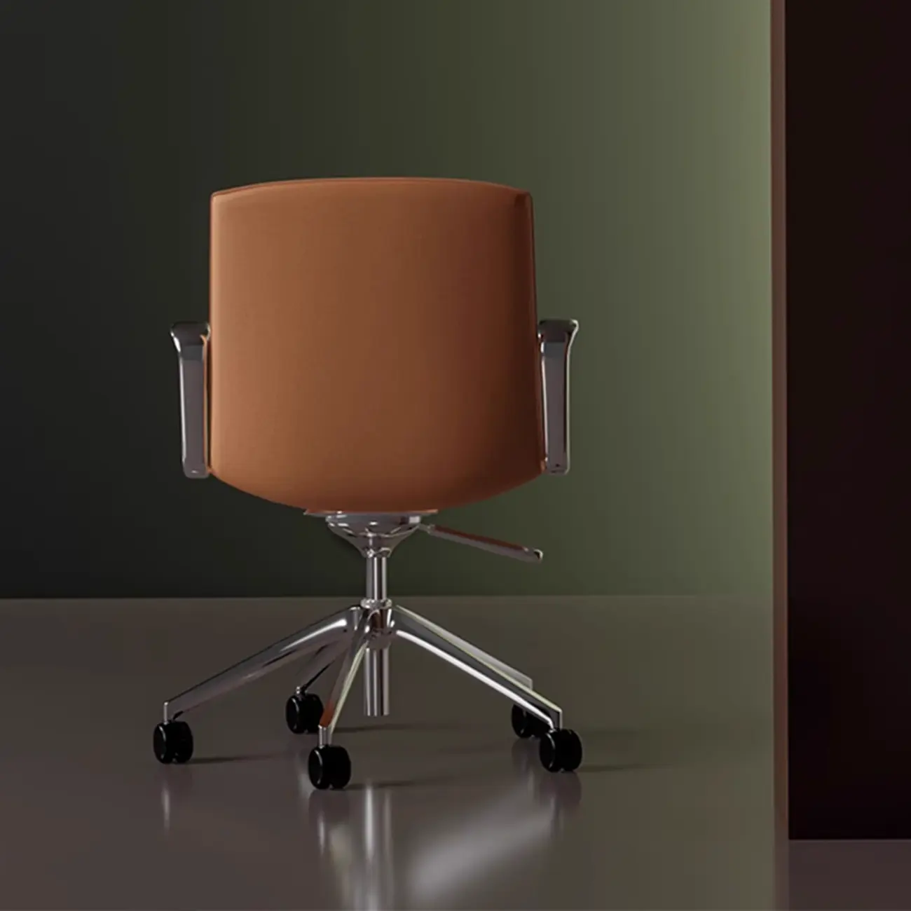 Modern Leather Adjustable Swivel Armrests Office Chair Image - 2 | homeyfad