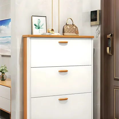 Entryway Vertical Solid Wood Shoe Storage Cabinet  Image - 9
