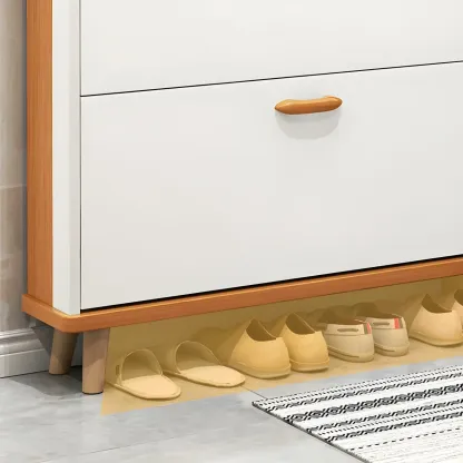 Entryway Vertical Solid Wood Shoe Storage Cabinet  Image - 12