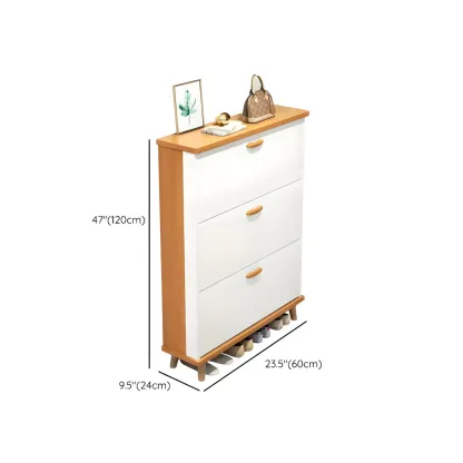 Entryway Vertical Solid Wood Shoe Storage Cabinet  Image - 17