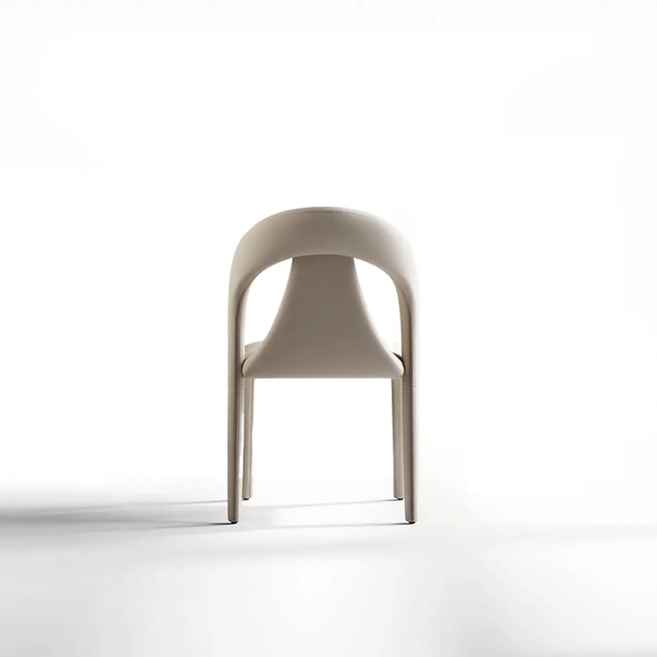 Modern Faux Leather Curved Back Armless Dining Chair Set of 2 Image - 2 | homeyfad