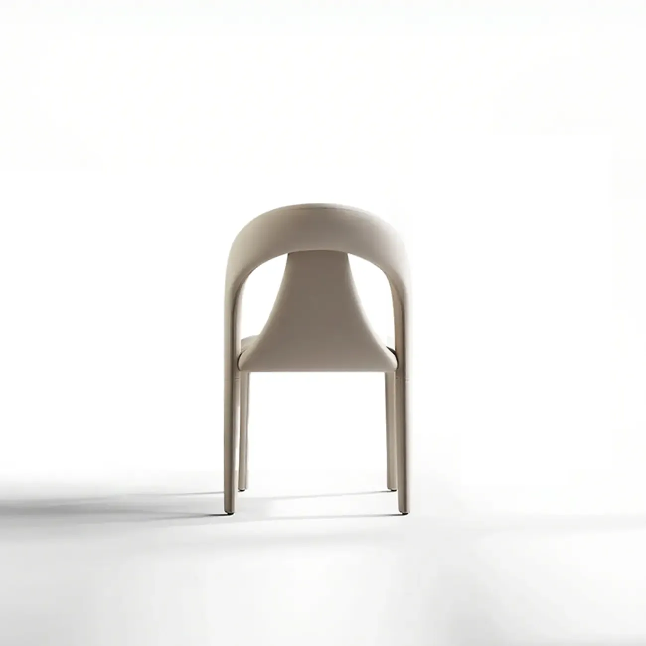 Modern Faux Leather Curved Back Armless Dining Chair Set of 2 Image - 2