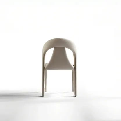 Modern Faux Leather Curved Back Armless Dining Chair Set of 2 Image - 2