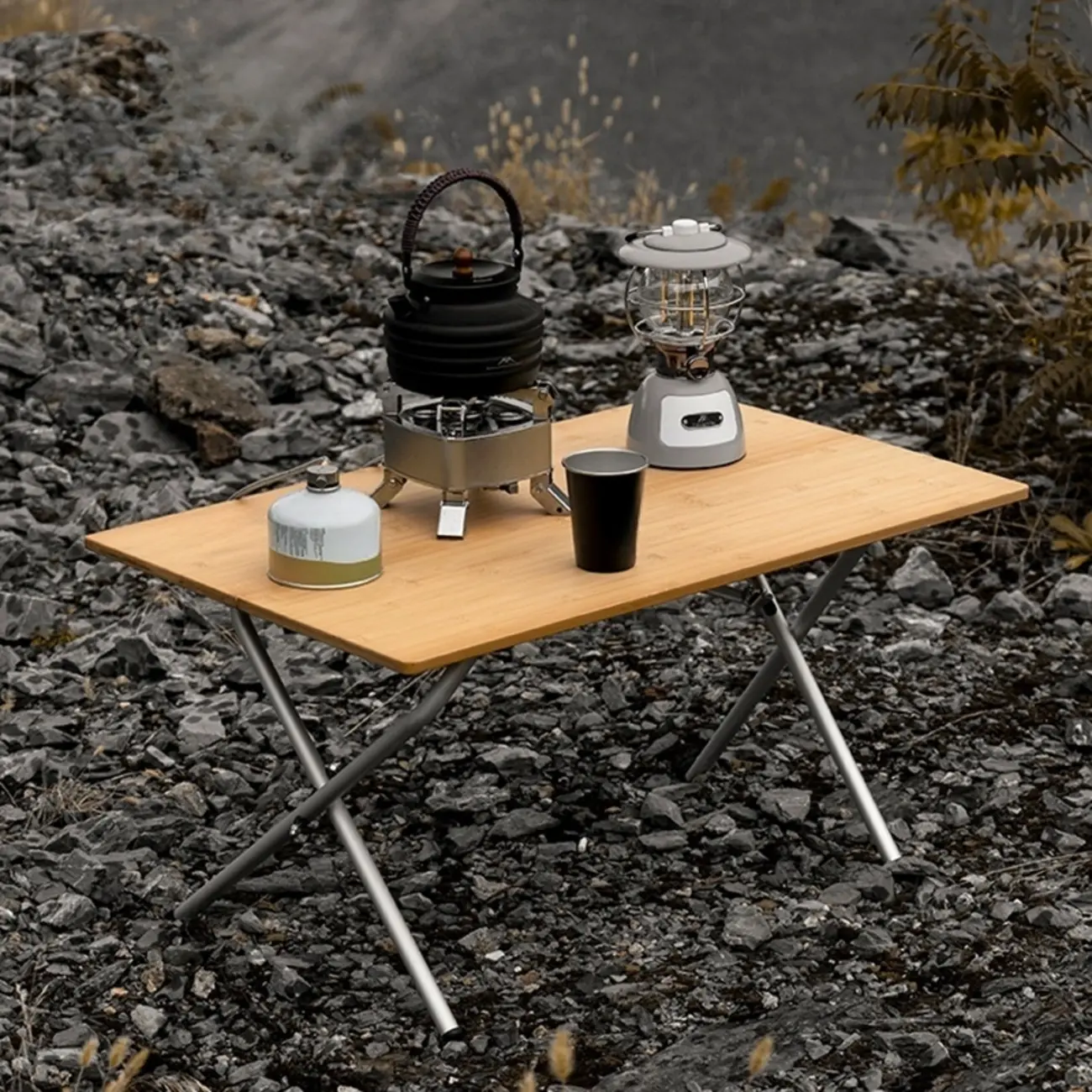 Modern Portable Wood Outdoor Dining Table Image - 2 | homeyfad