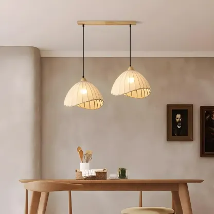 Modern Dome Adjustable Design Multi Lamp Pendant Lights with Wood for Dining Room