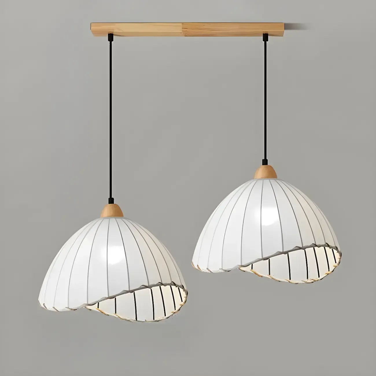 Modern Dome Adjustable Design Multi Lamp Pendant Lights with Wood for Dining Room