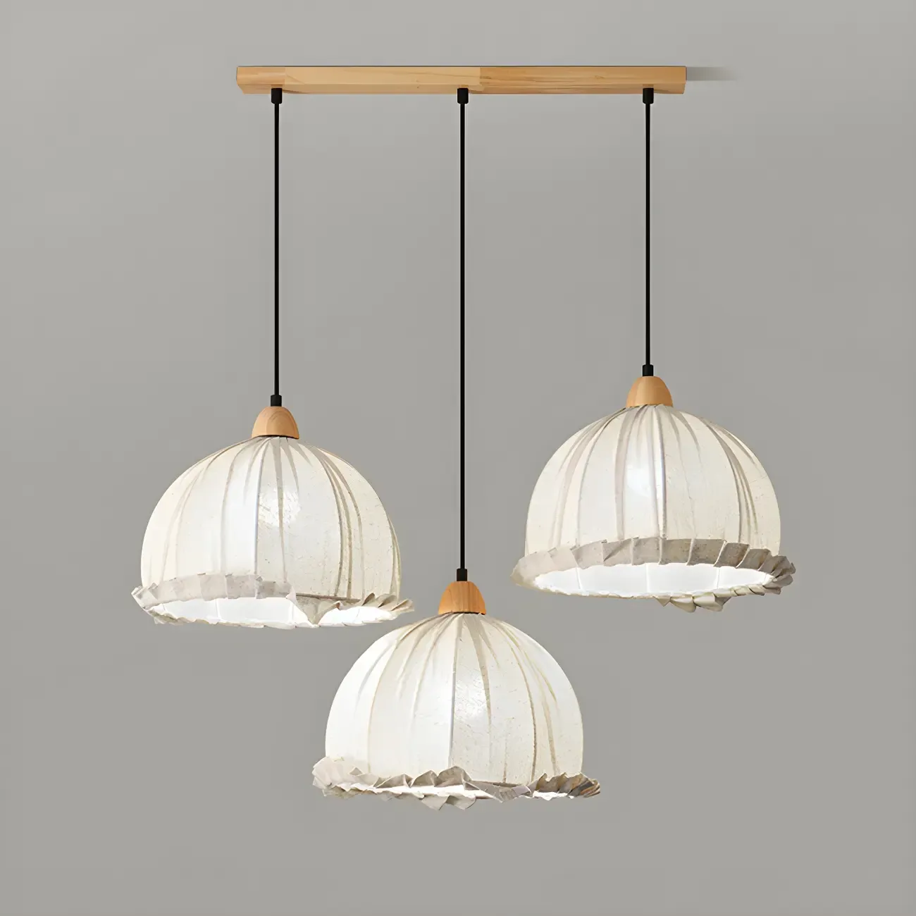 Modern Dome Adjustable Design Multi Lamp Pendant Lights with Wood for Dining Room