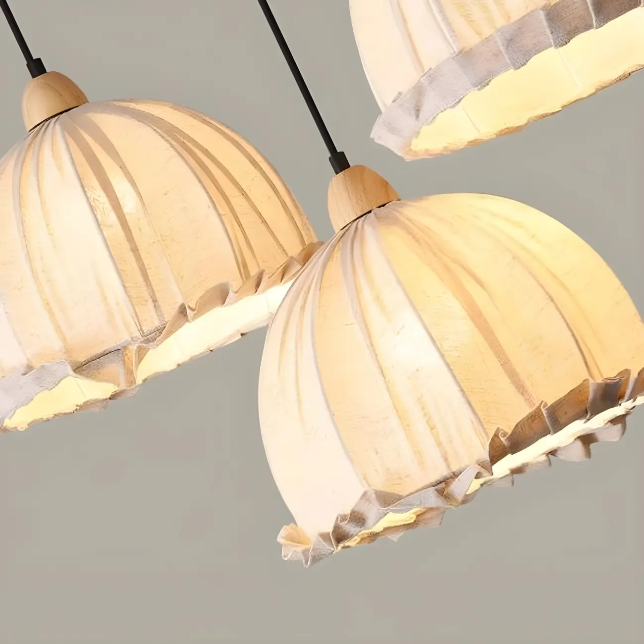 Modern Dome Adjustable Design Multi Lamp Pendant Lights with Wood for Dining Room | homeyfad