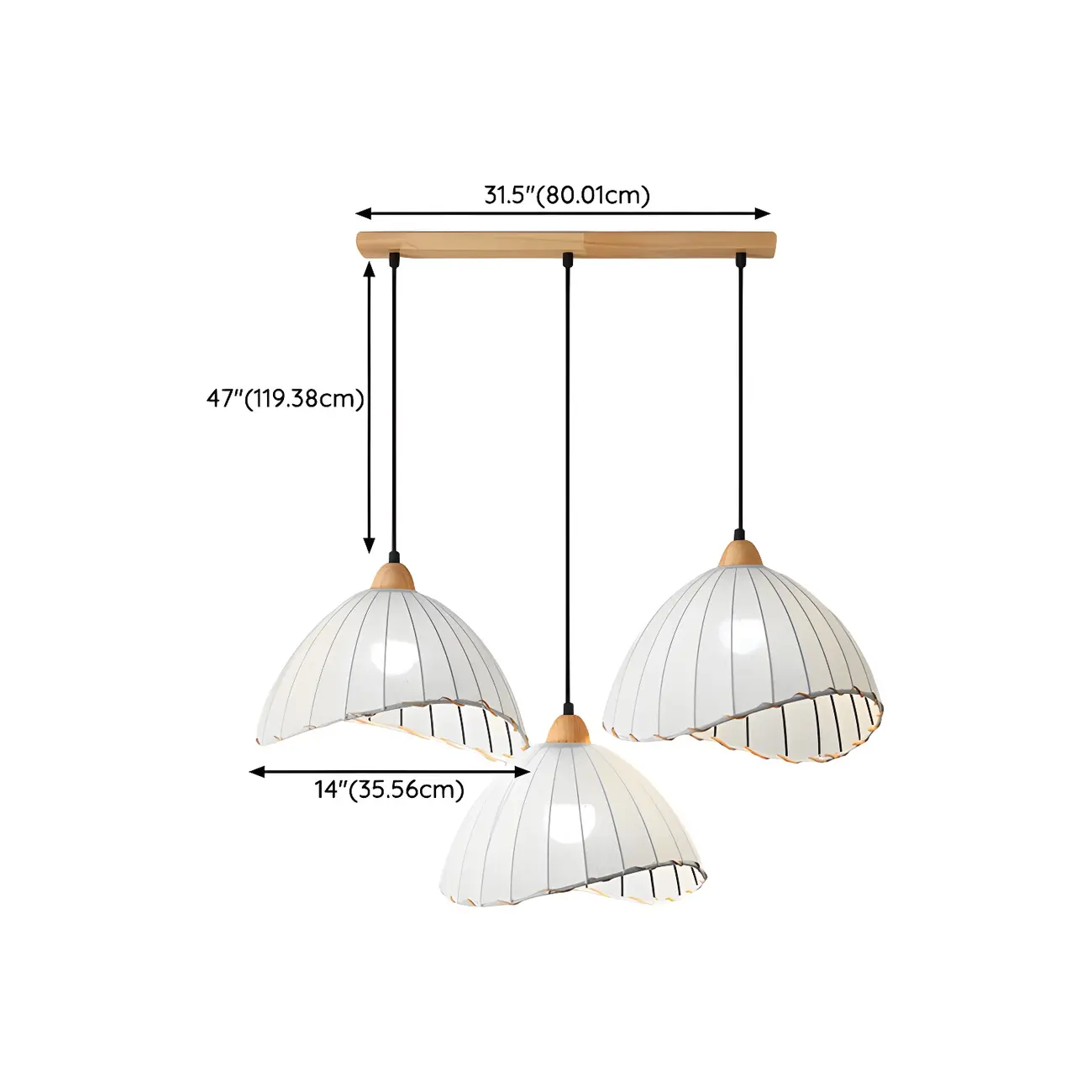 Modern Dome Adjustable Design Multi Lamp Pendant Lights with Wood for Dining Room | homeyfad