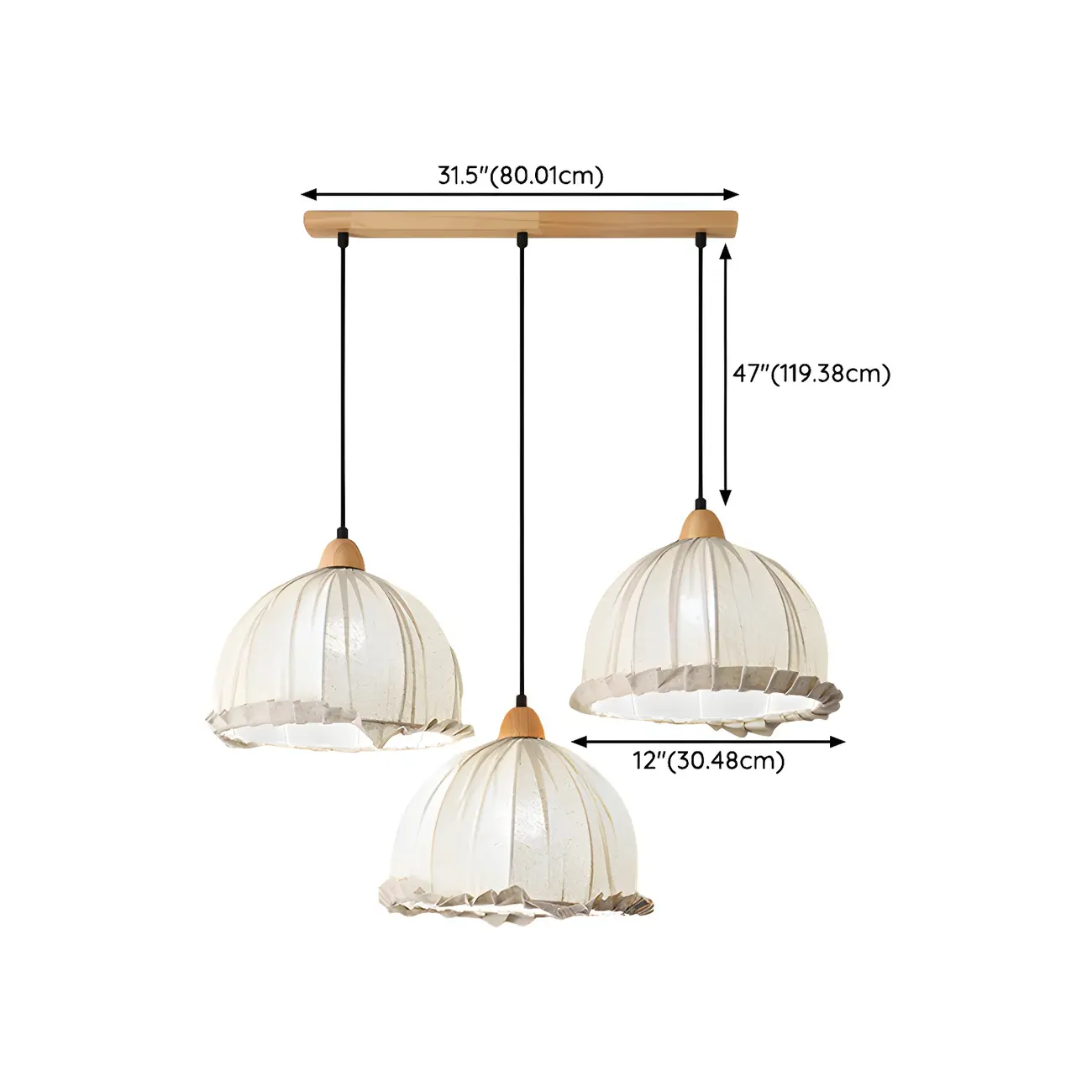 Modern Dome Adjustable Design Multi Lamp Pendant Lights with Wood for Dining Room | homeyfad
