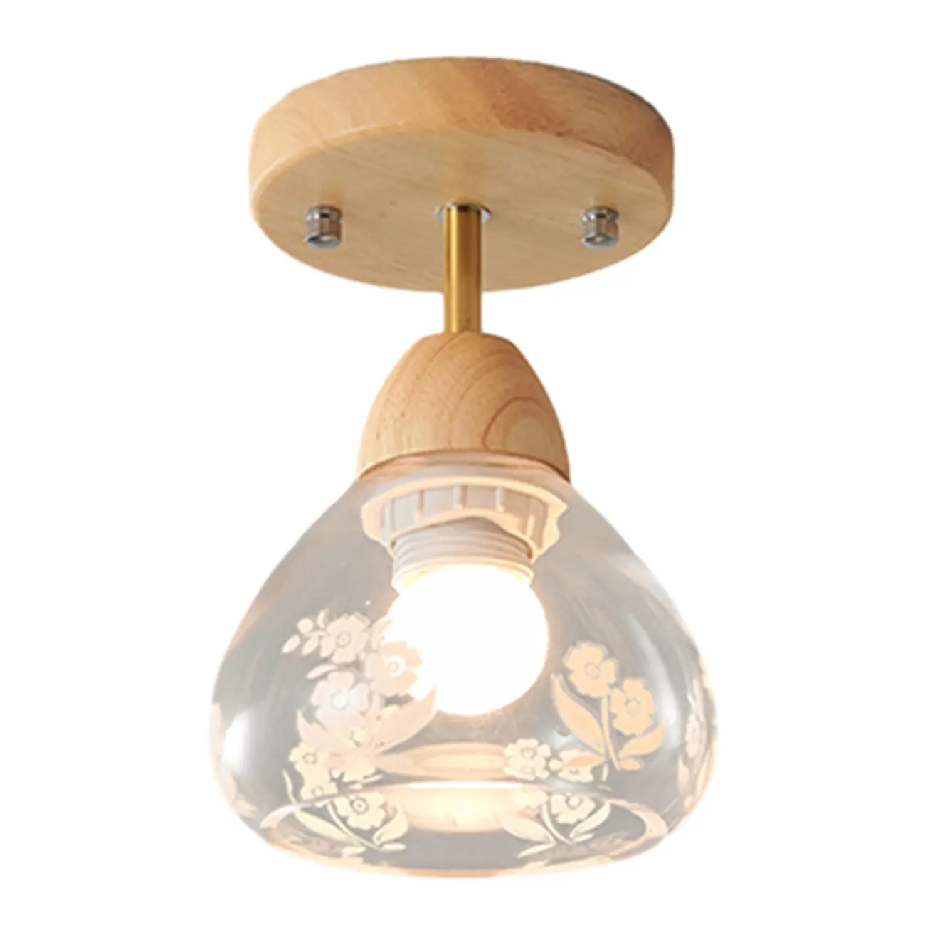 Cone-Shaped Glass Semi Flush Ceiling Light for Living Room Image - 5 | homeyfad