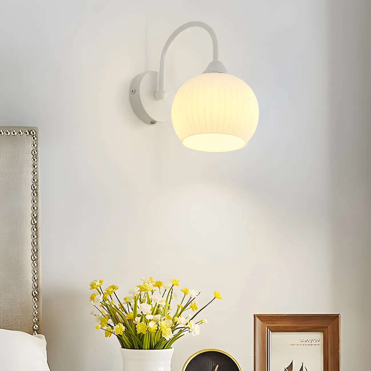 Modern Frosted Glass Wall Sconce for Living Room Image - 1 | homeyfad