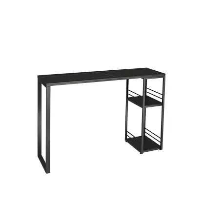 Modern Stone Top Metal 2-Shelf Bar Table for Kitchen Pub Image - 4