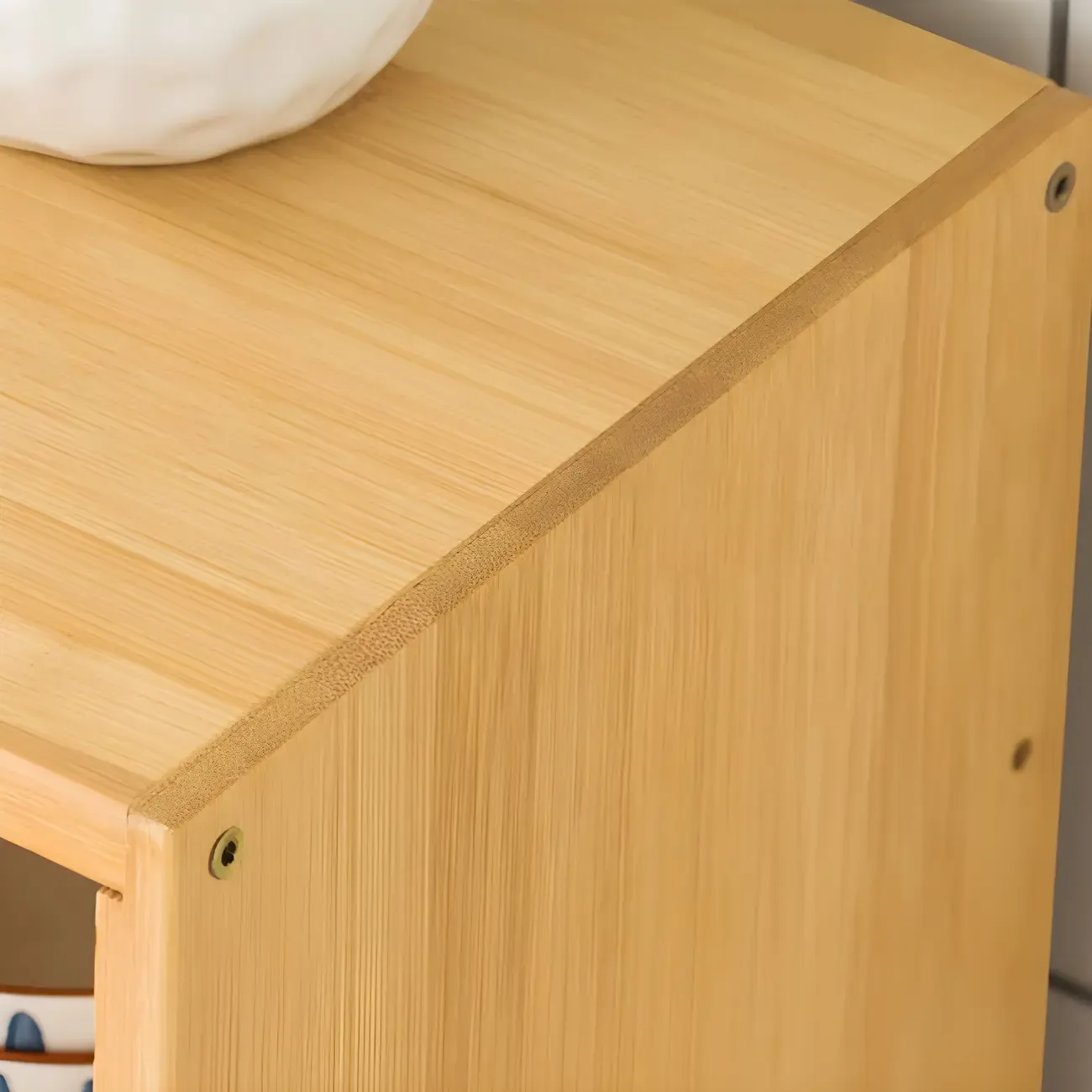 Modern Bamboo Display Cabinet with Acrylic Doors Image - 15