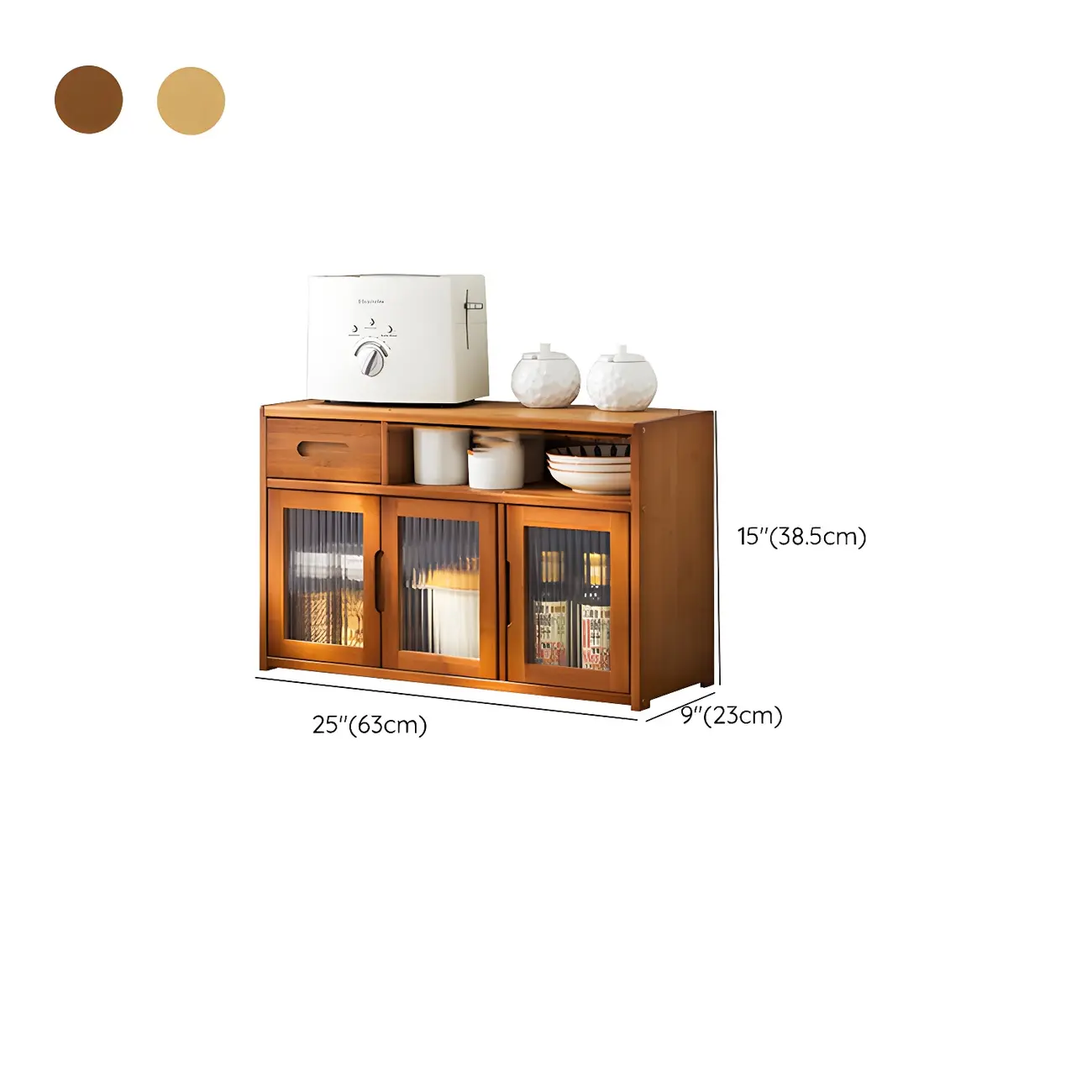 Modern Bamboo Display Cabinet with Acrylic Doors Image - 18 | homeyfad