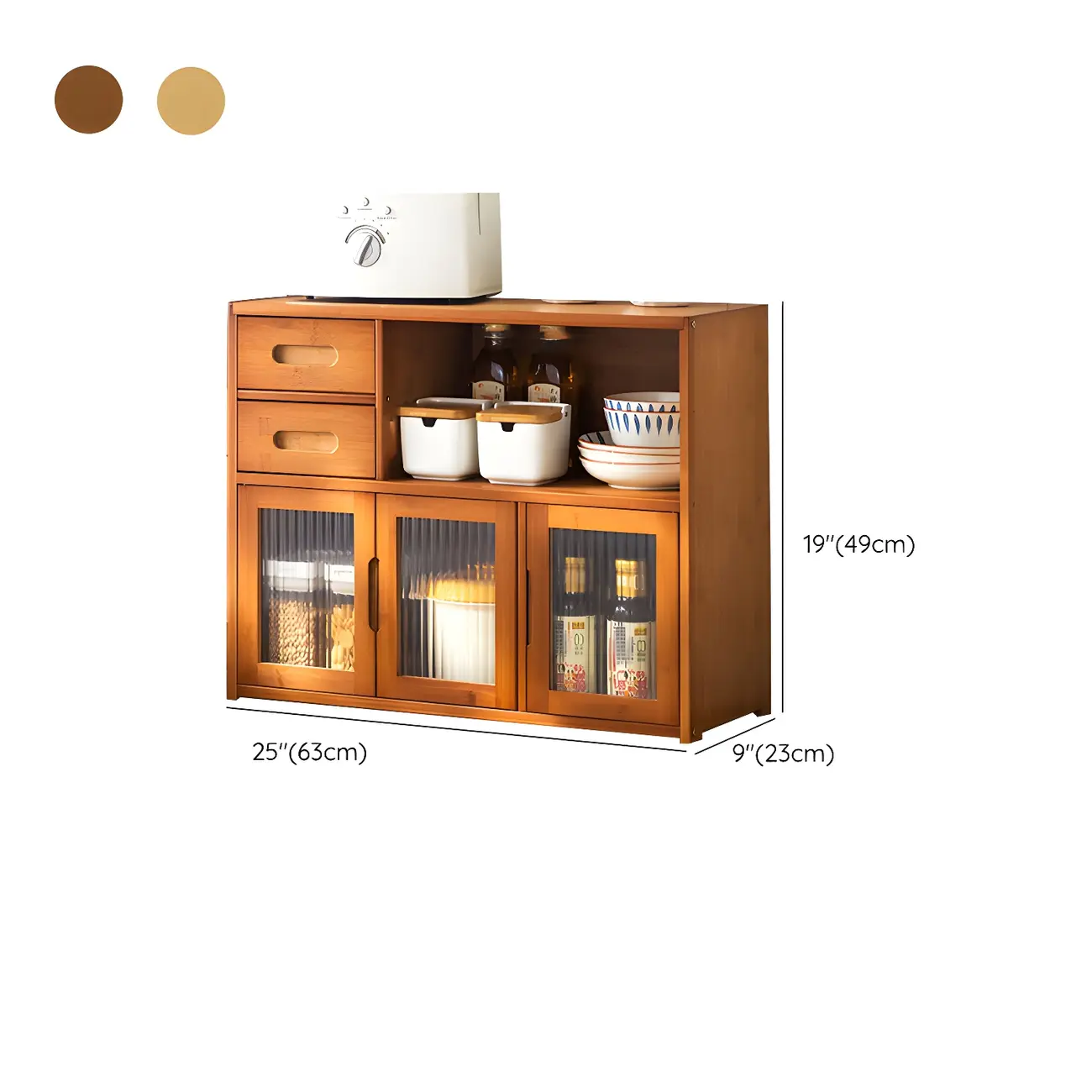 Modern Bamboo Display Cabinet with Acrylic Doors Image - 19 | homeyfad