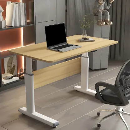 Modern Rectangular T-Shape Adjustable Standing Desk for Office Image - 1