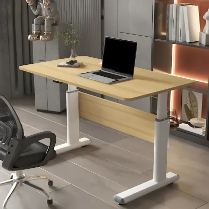Modern Rectangular T-Shape Adjustable Standing Desk for Office Image - 4