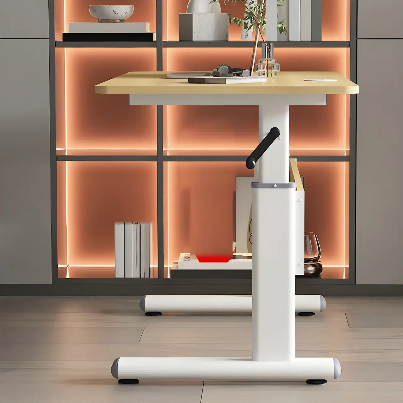 Modern Rectangular T-Shape Adjustable Standing Desk for Office Image - 6