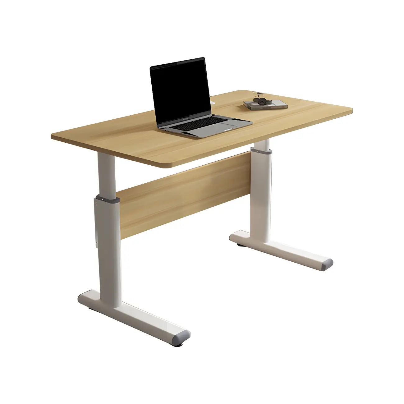 Modern Rectangular T-Shape Adjustable Standing Desk for Office Image - 8 | homeyfad